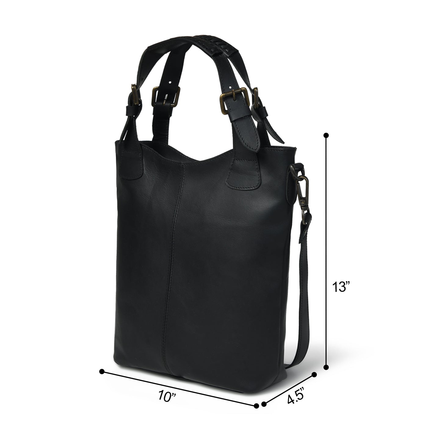 Leather Shopper Handbag - Ladies' Cowhide