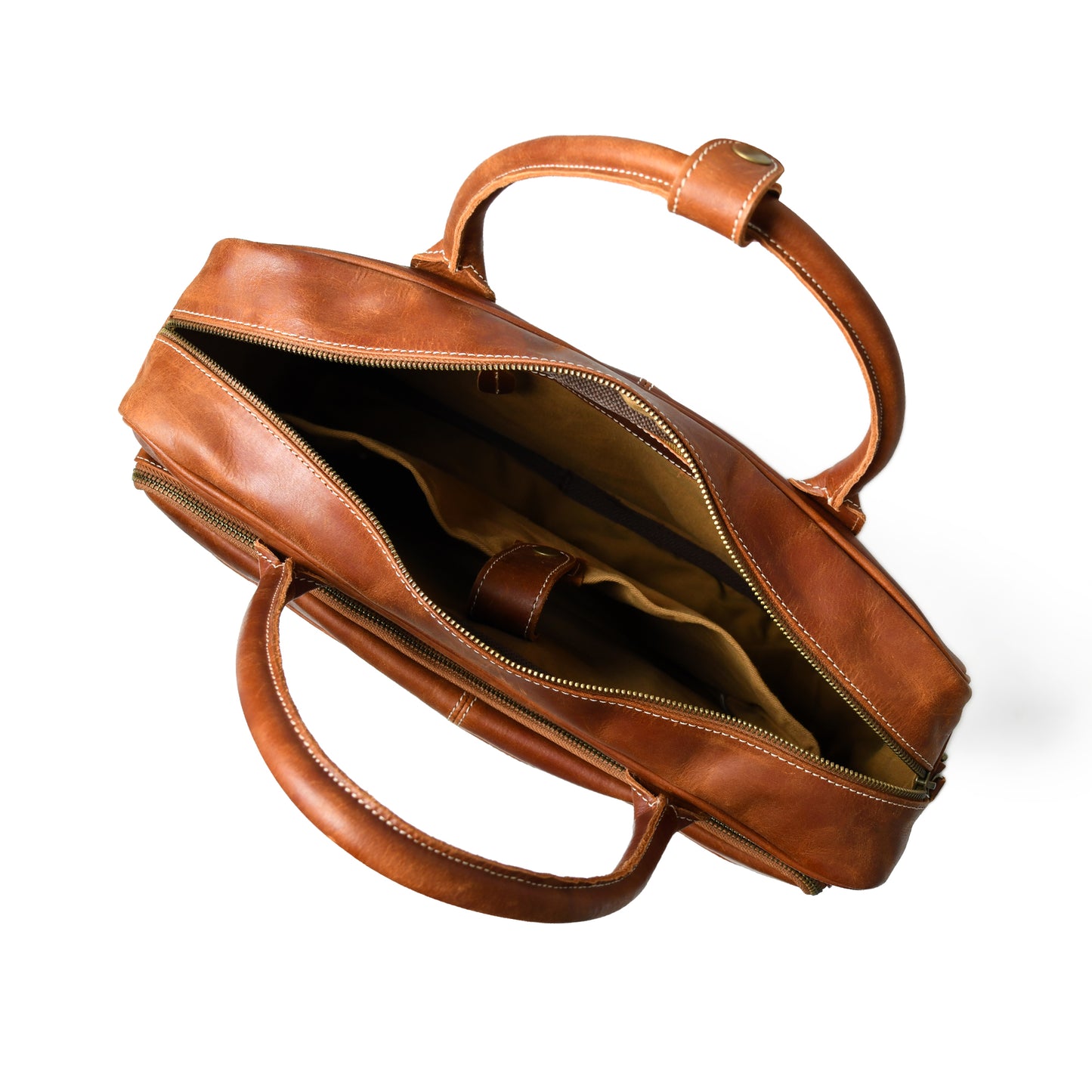 Elegance Unveiled Waxy Leather Laptop Bag