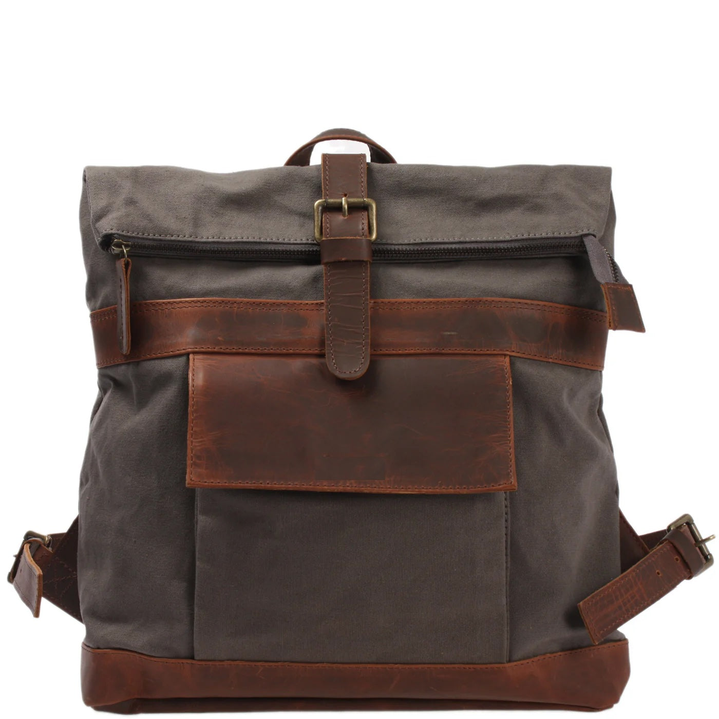 Canvas & Waxed Leather Backpack