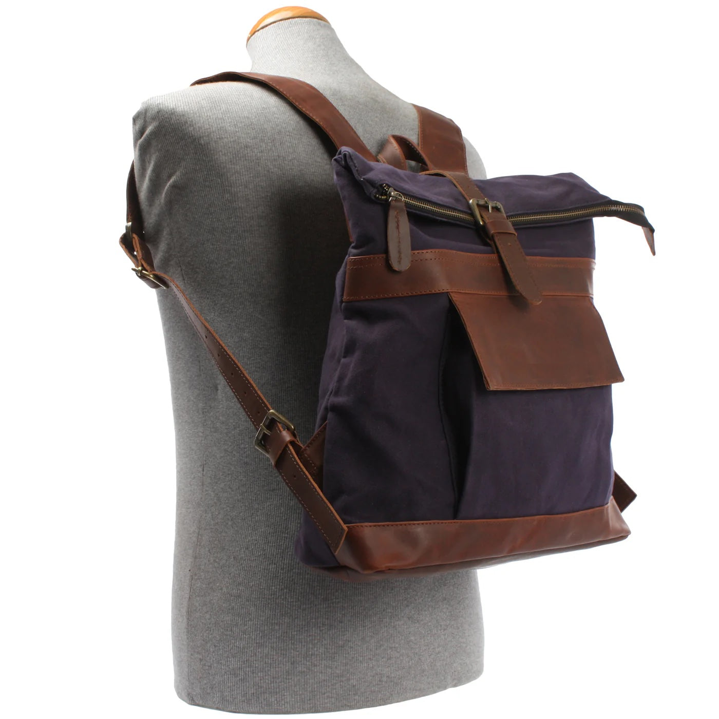 Canvas & Waxed Leather Backpack