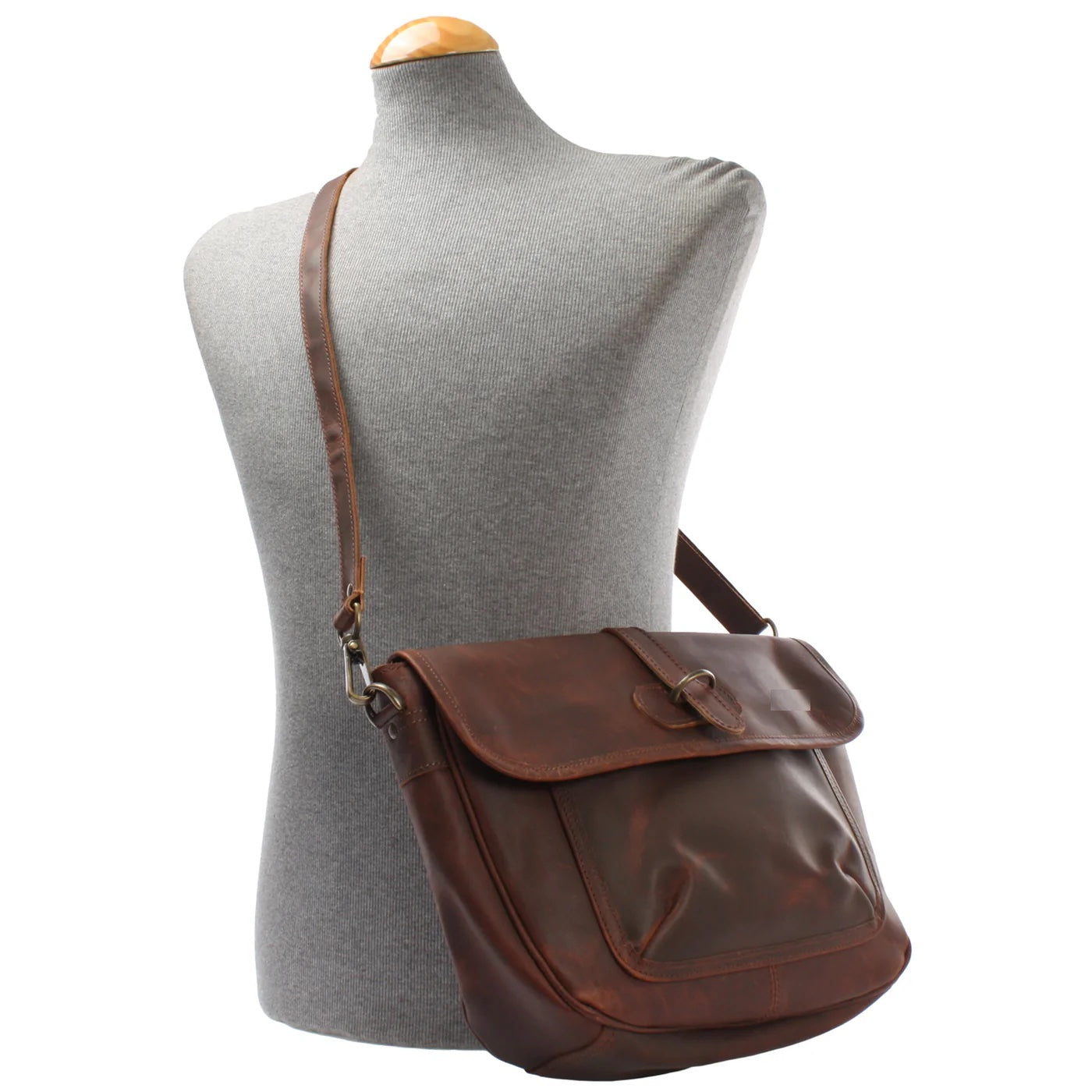 Waxed Cowhide Leather Shoulder Bag