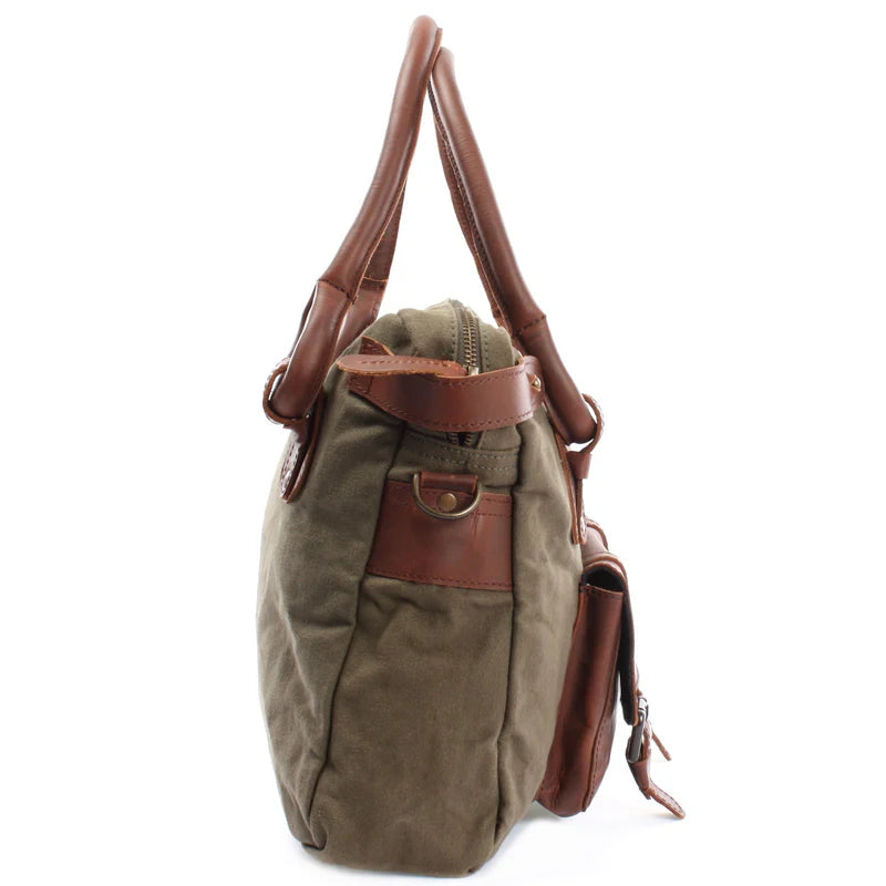 Suede & Leather Shoulder Bag - Durable & Functional