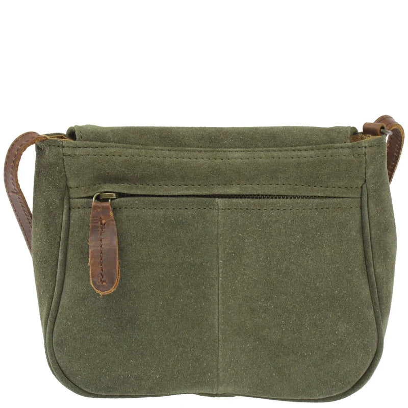 Suede & Leather Crossbody Bag - Compact & Stylish