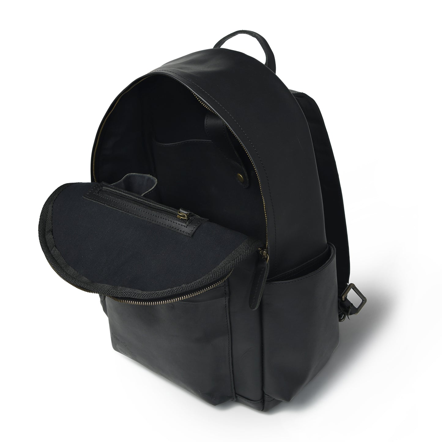 Elegant Waxed Leather Multi-Compartment Bag