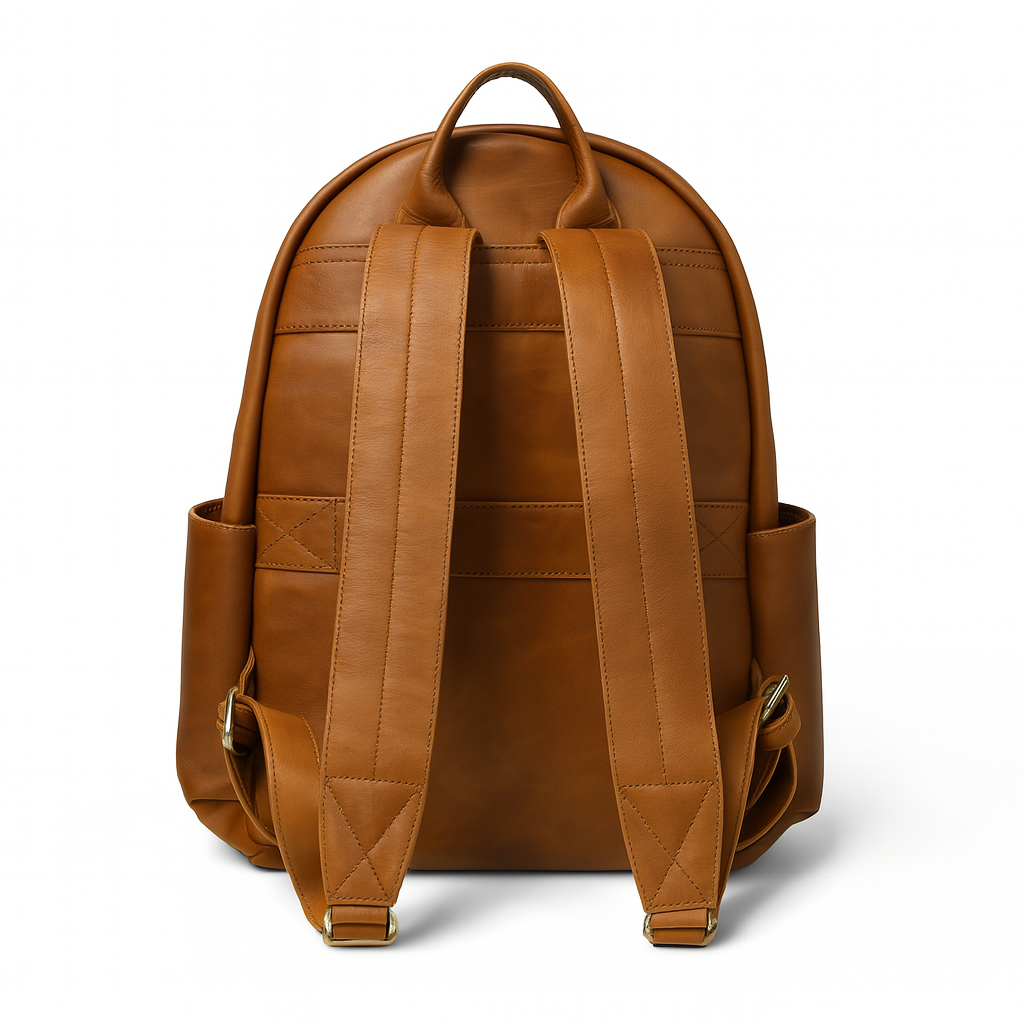 Elegant Waxed Leather Multi-Compartment Bag