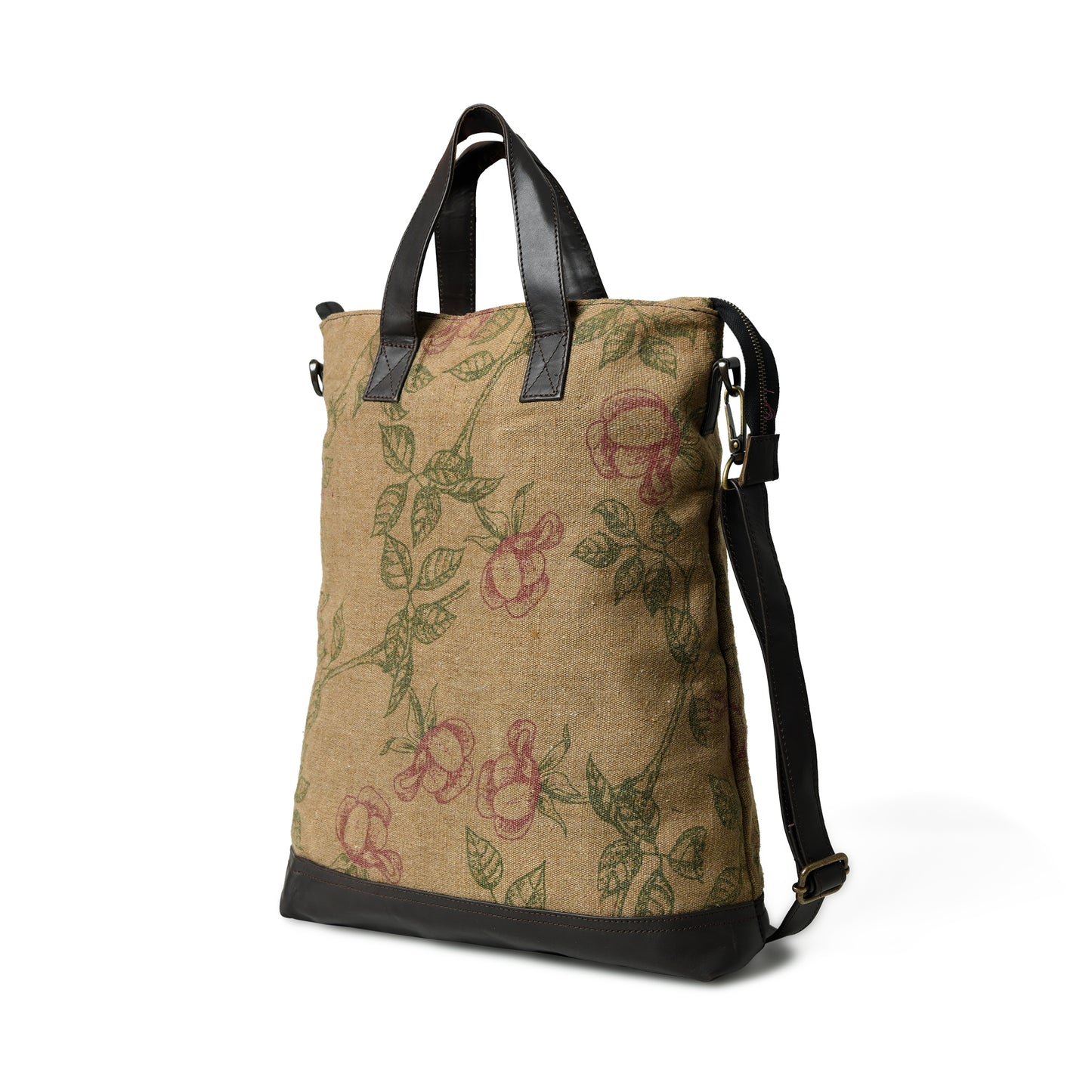 Urban Explorer: Leather & Canvas Tote Bag