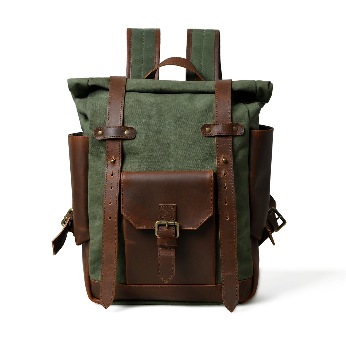 Waxed Canvas Leather Backpack