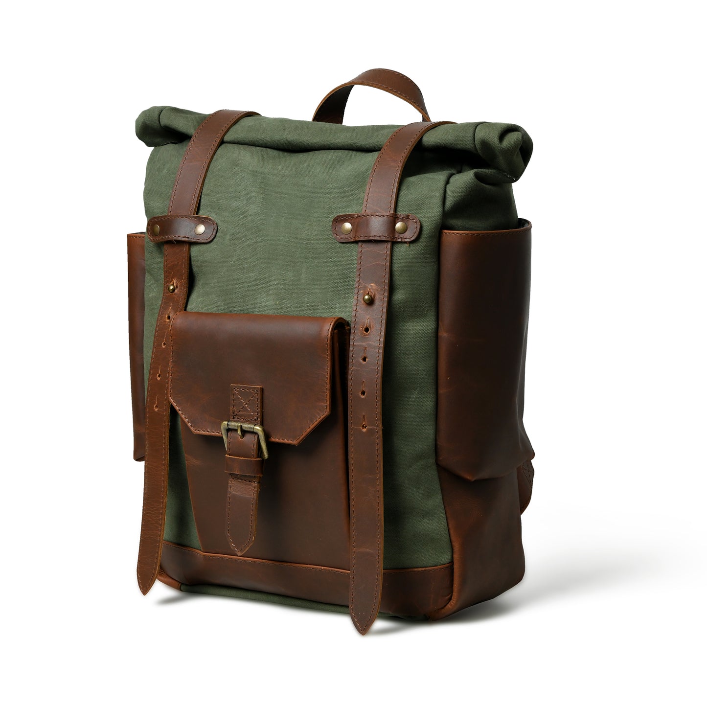 Waxed Canvas Leather Backpack