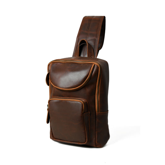 Vintage Elegance: Cow Waxy Leather Backpack