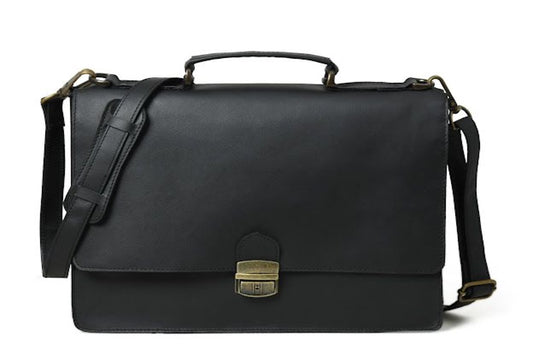 Timeless Elegance: Cow Waxy Leather Laptop Bag