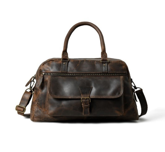 Elegance with the Cow Waxy Leather Travel Bag