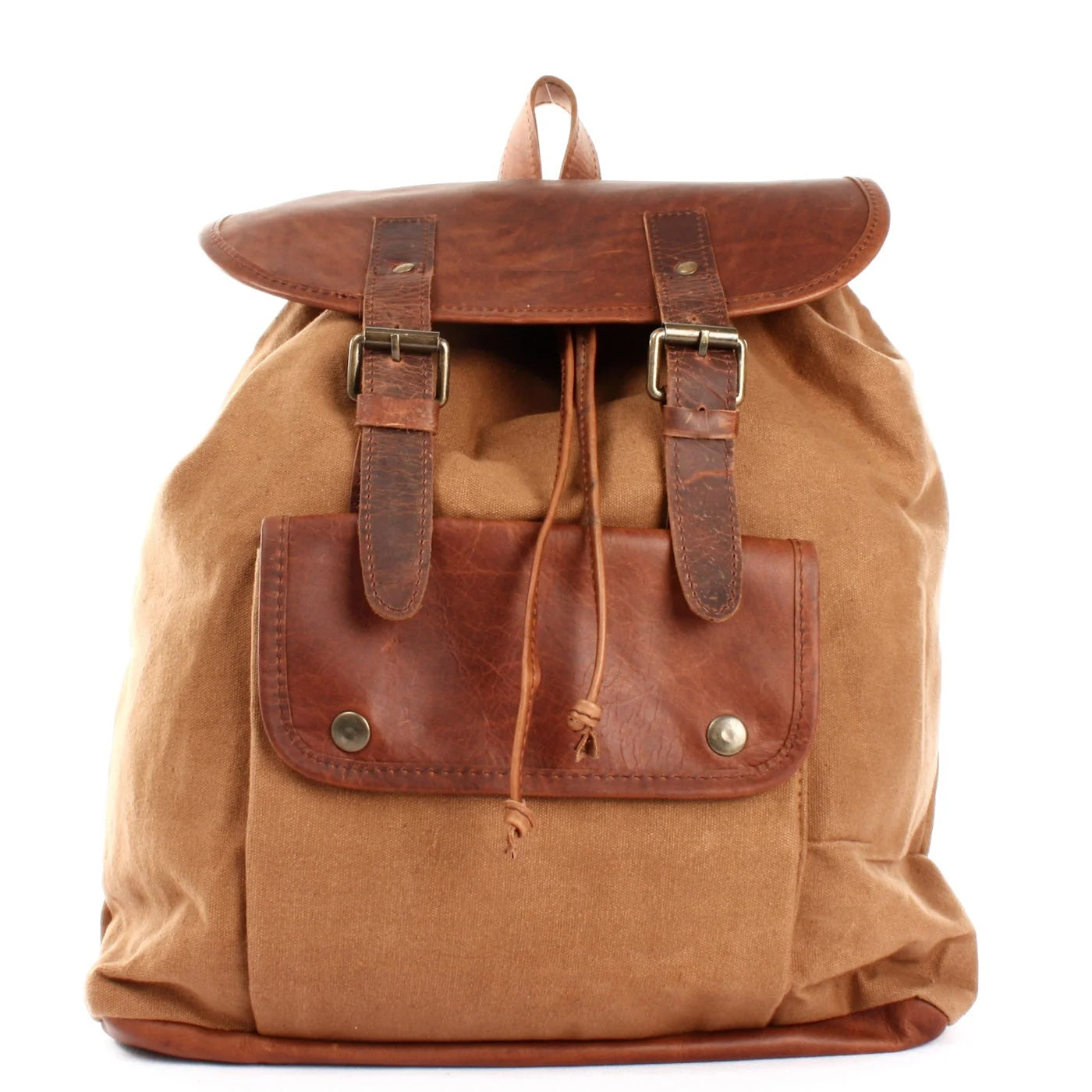 Durable Canvas & Leather Backpack