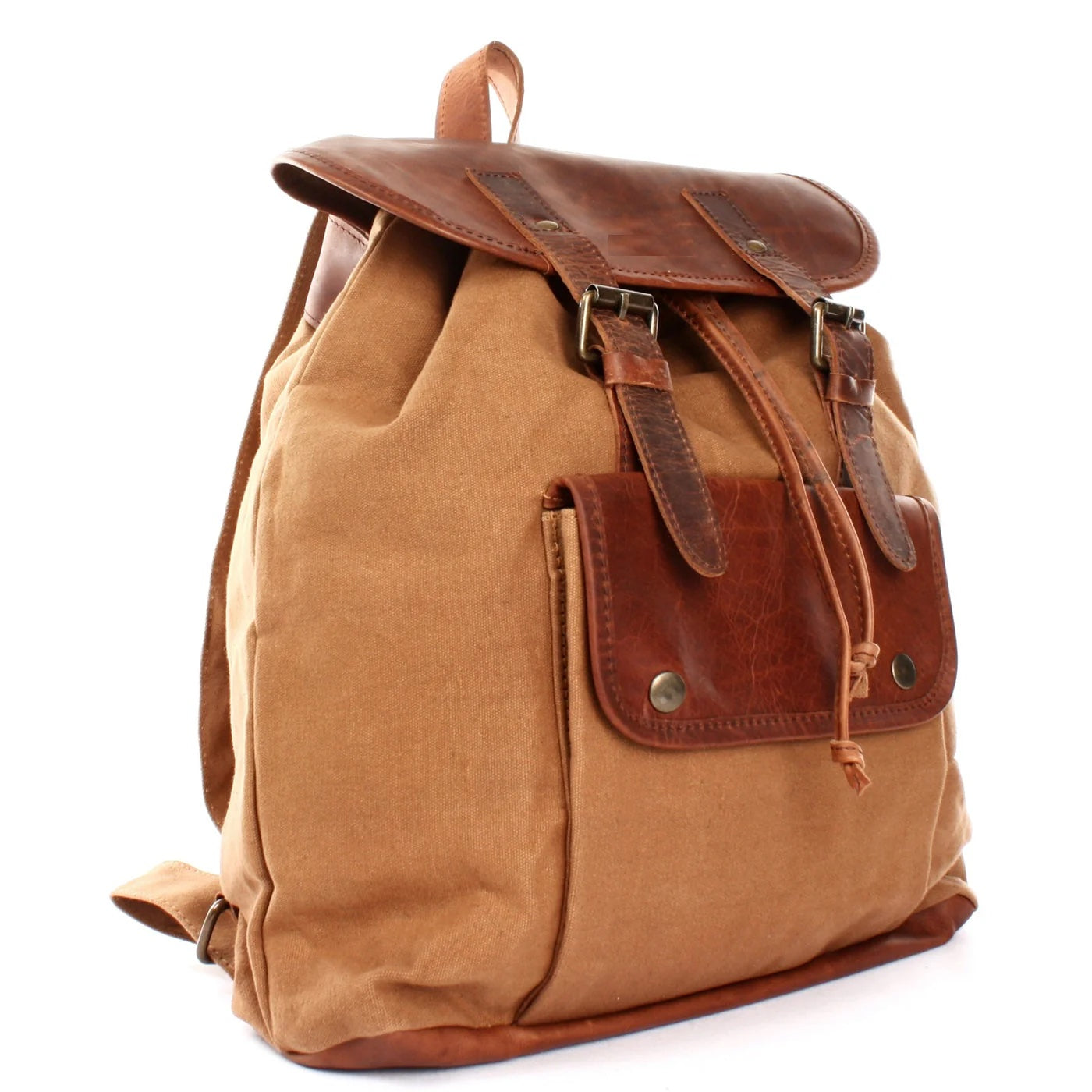 Durable Canvas & Leather Backpack