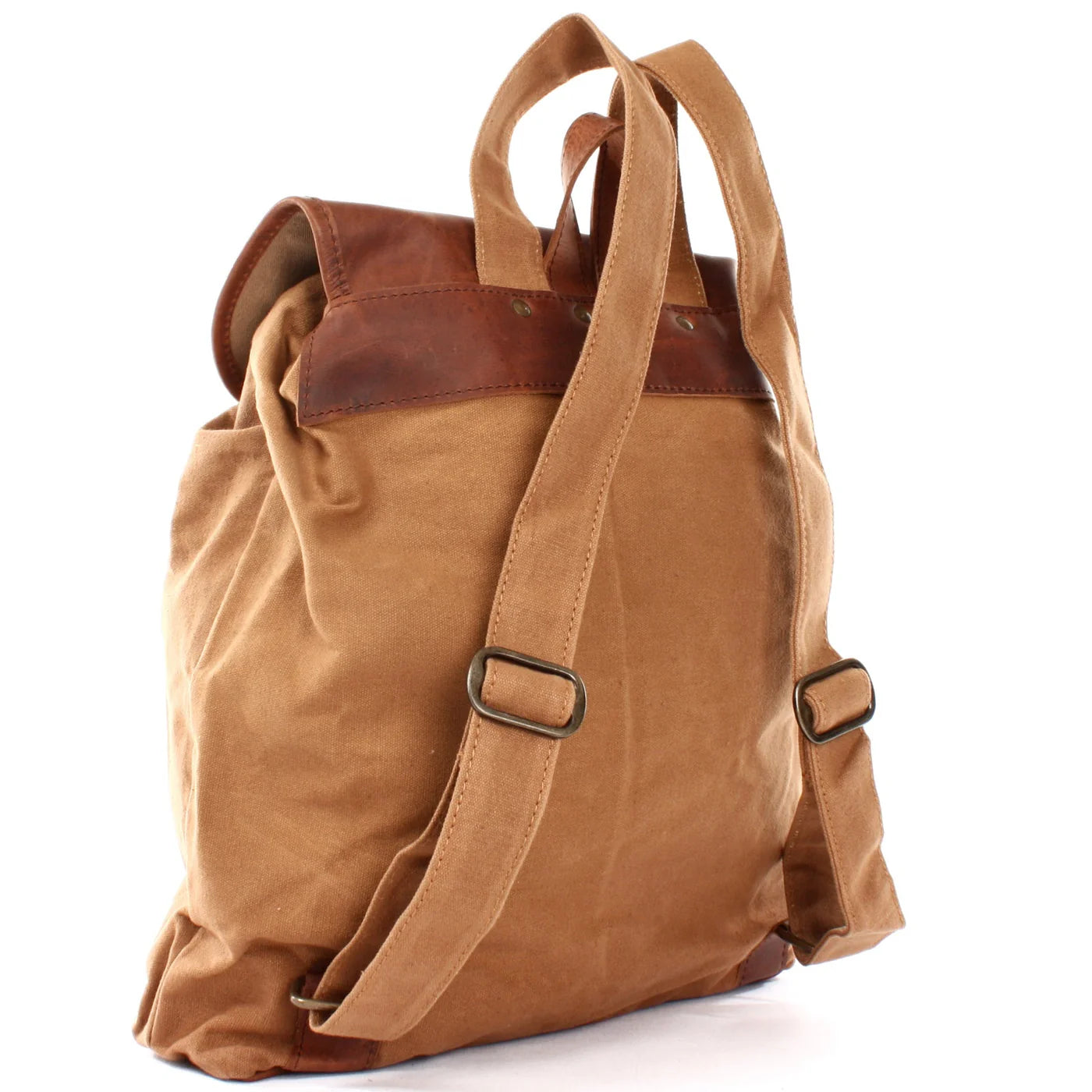 Durable Canvas & Leather Backpack