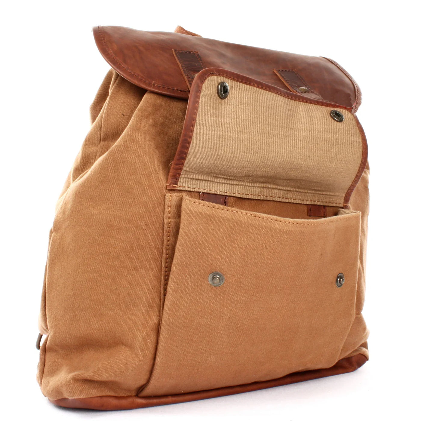 Durable Canvas & Leather Backpack