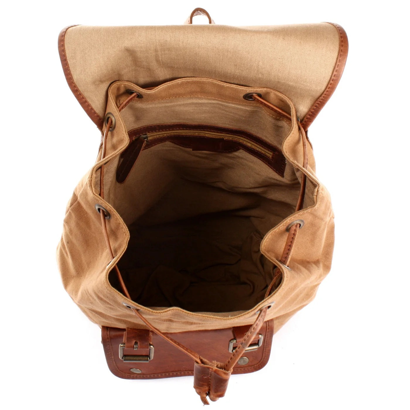 Durable Canvas & Leather Backpack