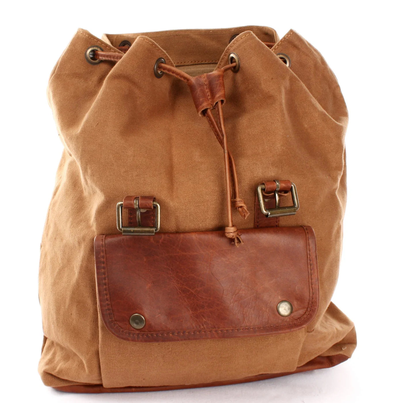 Durable Canvas & Leather Backpack