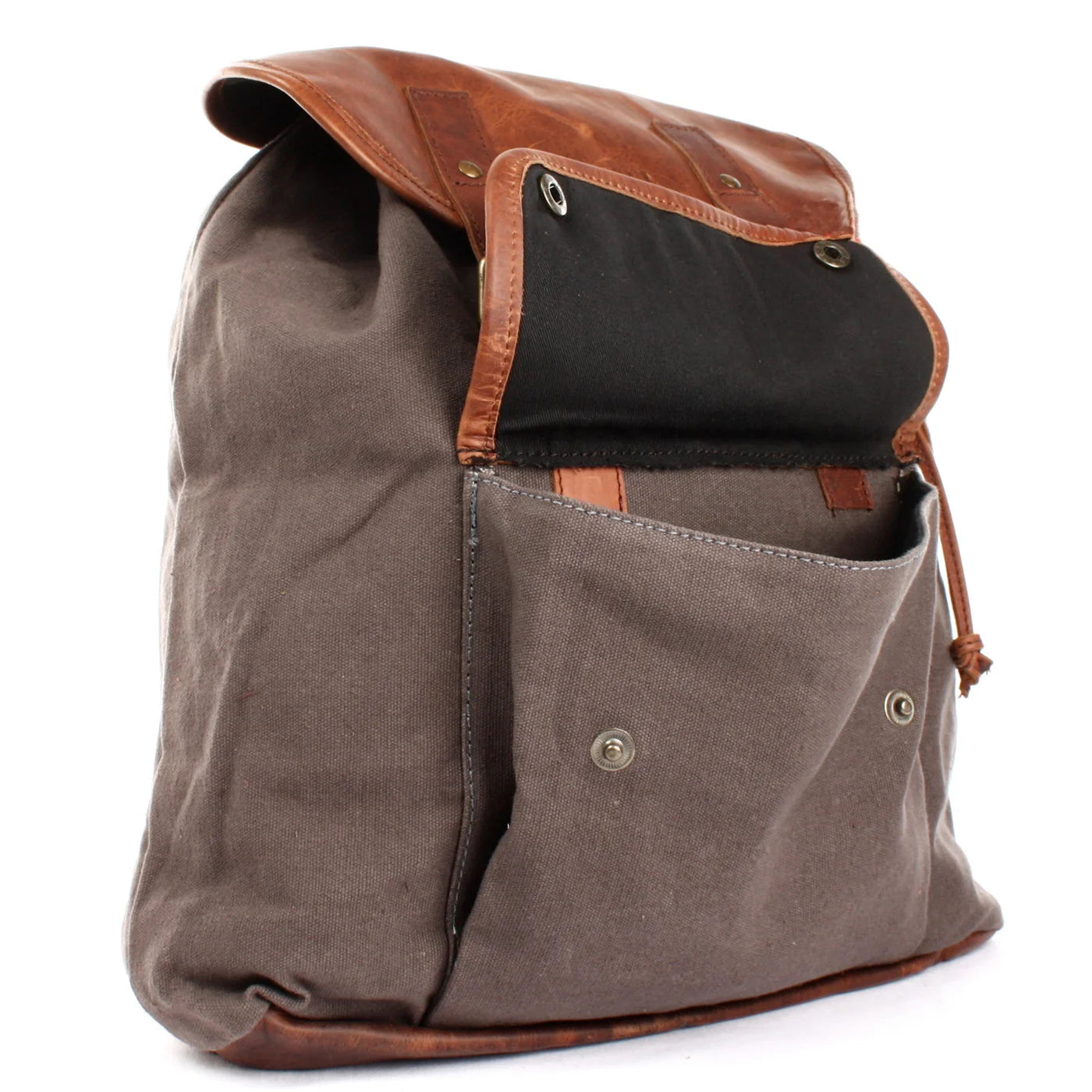 Durable Canvas & Leather Backpack