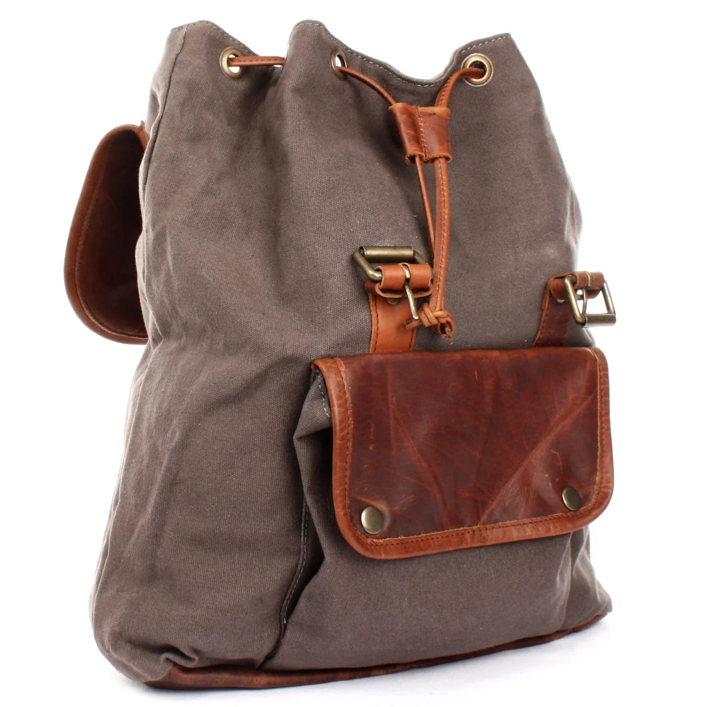 Durable Canvas & Leather Backpack