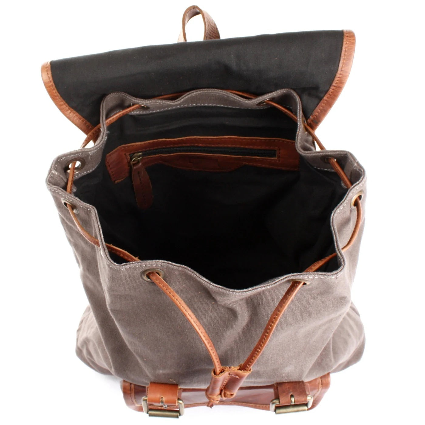 Durable Canvas & Leather Backpack