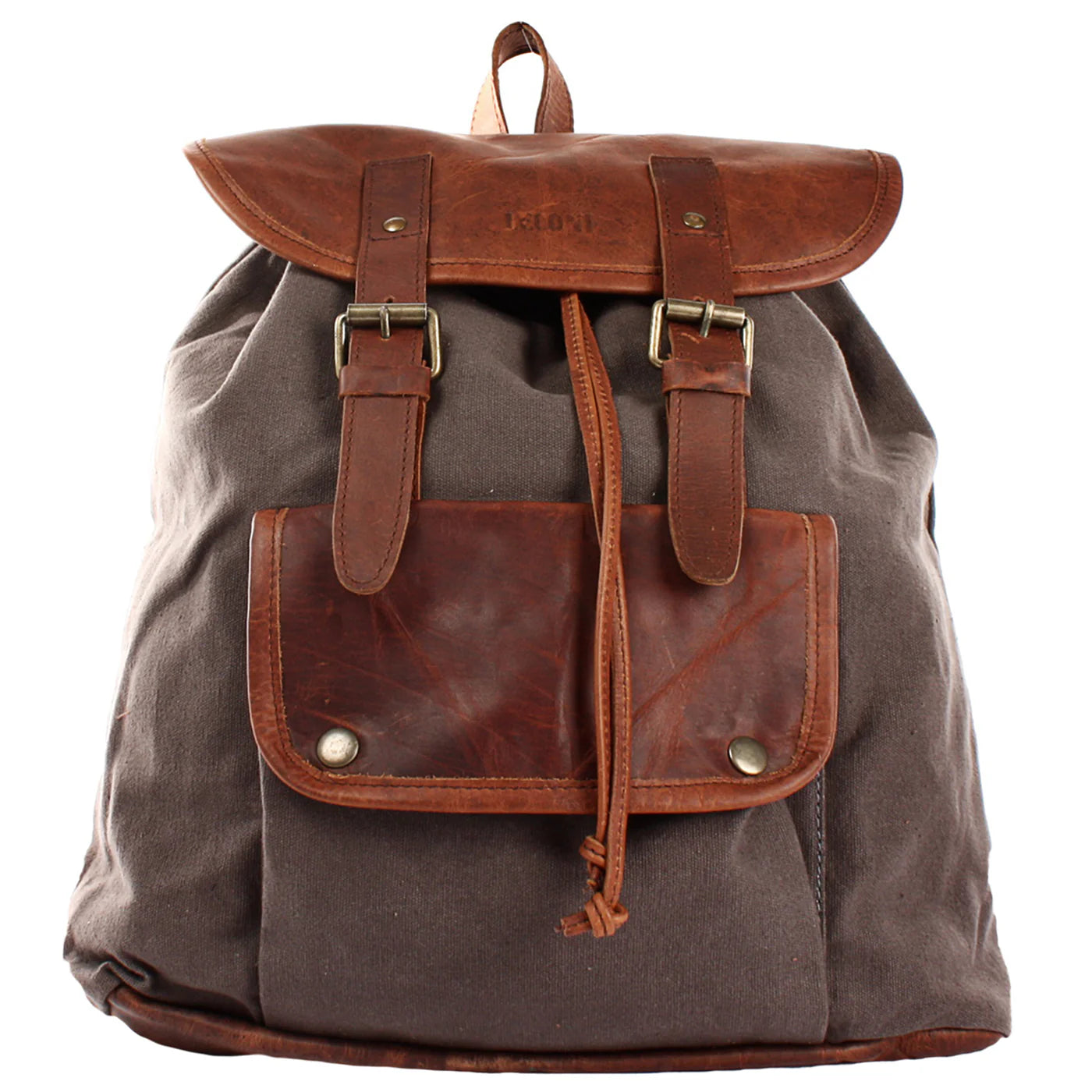 Durable Canvas & Leather Backpack