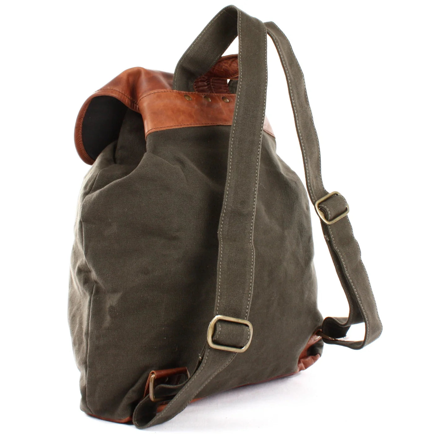 Durable Canvas & Leather Backpack