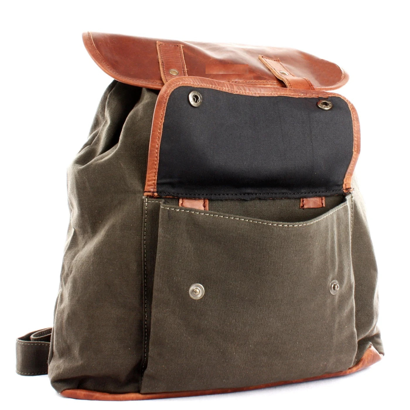 Durable Canvas & Leather Backpack