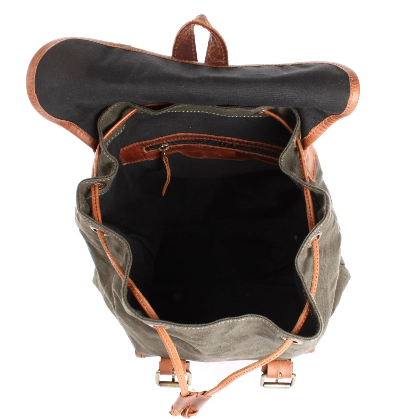 Durable Canvas & Leather Backpack