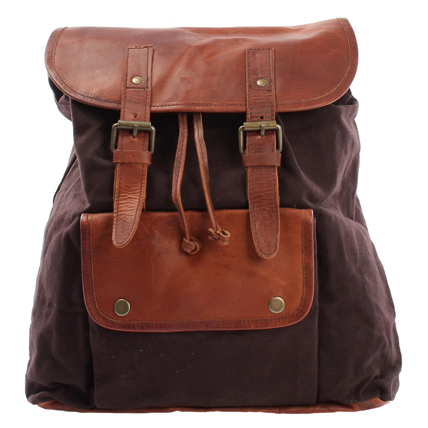 Durable Canvas & Leather Backpack