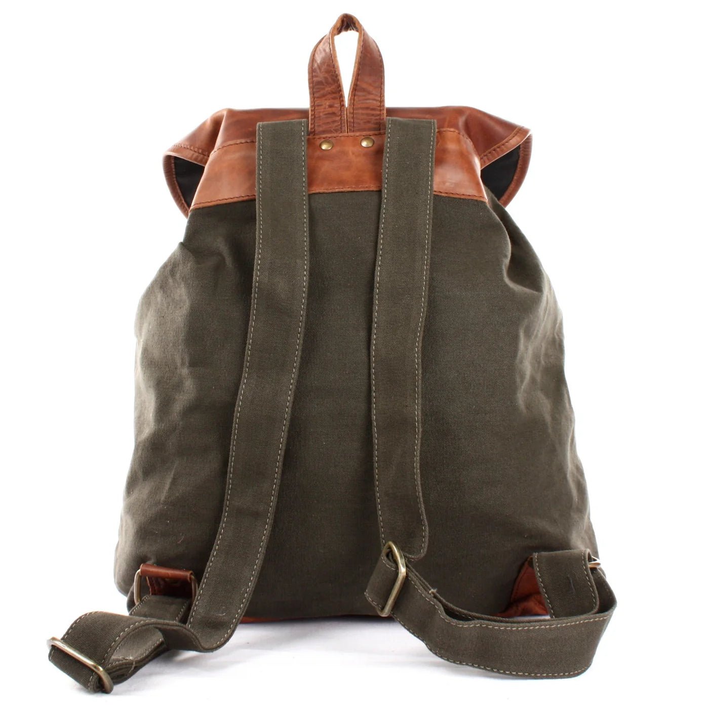 Durable Canvas & Leather Backpack