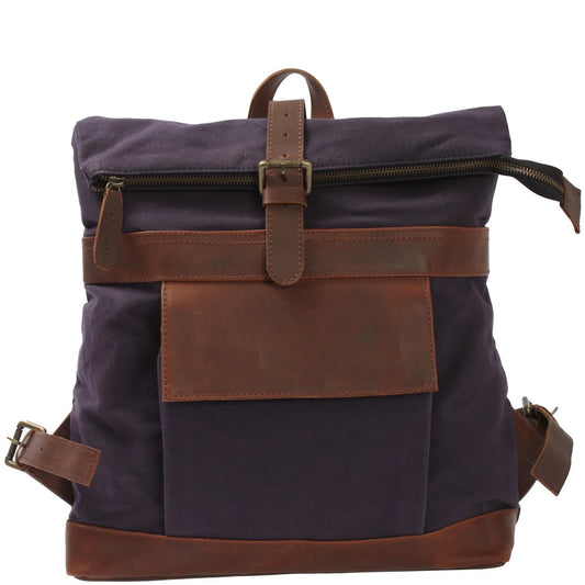 Canvas & Waxed Leather Backpack