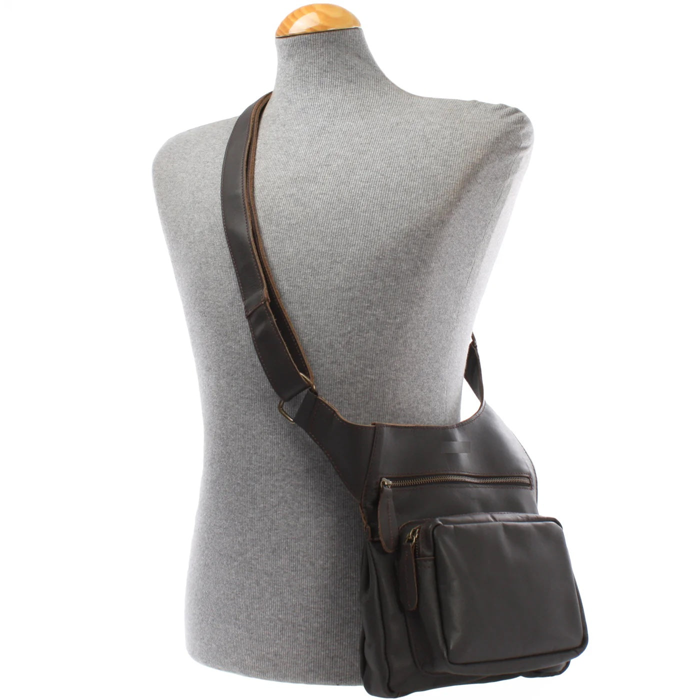 Unisex Cowhide Leather Shoulder Bag