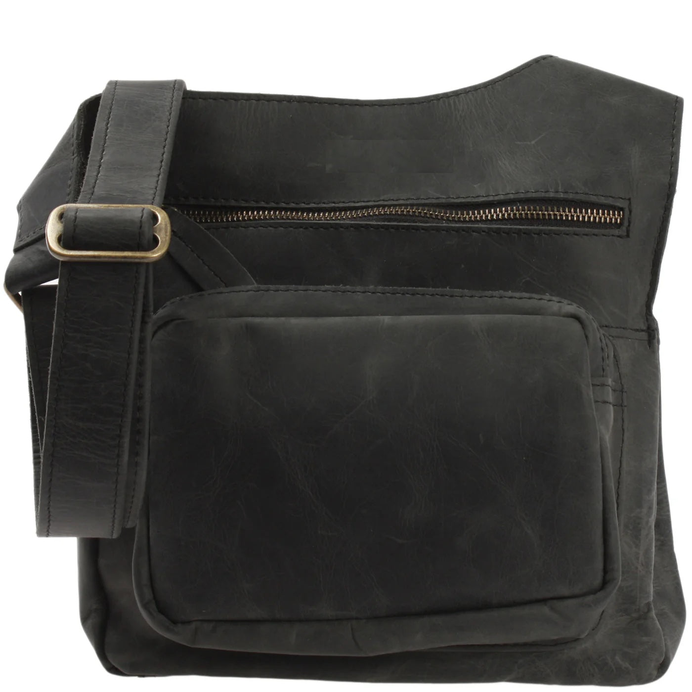 Unisex Cowhide Leather Shoulder Bag