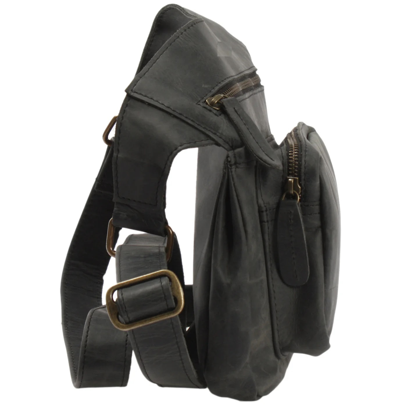 Unisex Cowhide Leather Shoulder Bag