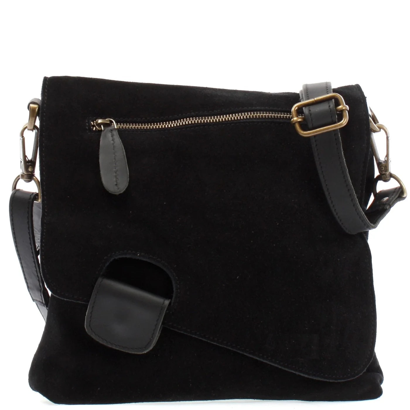 Women's Multicolor Suede and Leather Shoulder Bag