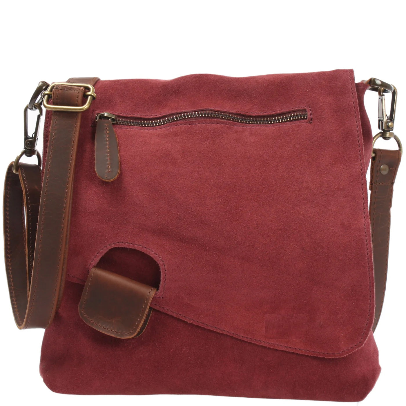 Women's Multicolor Suede and Leather Shoulder Bag