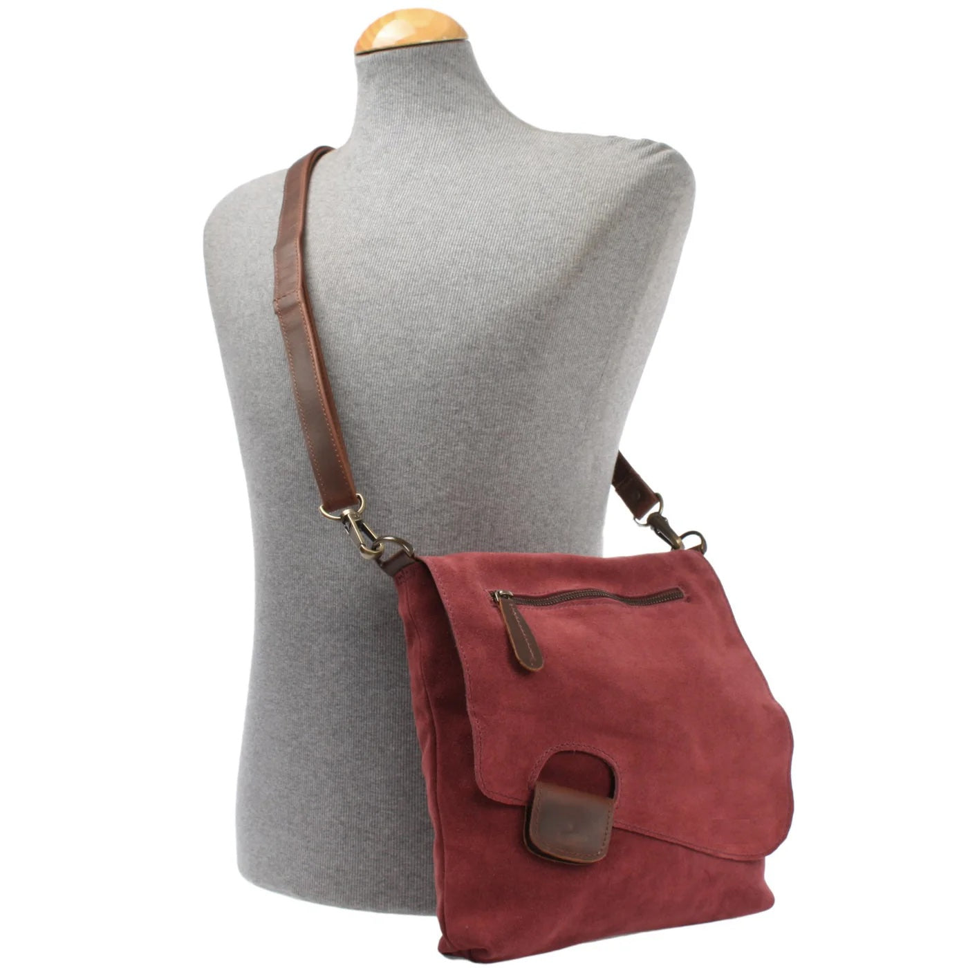 Women's Multicolor Suede and Leather Shoulder Bag