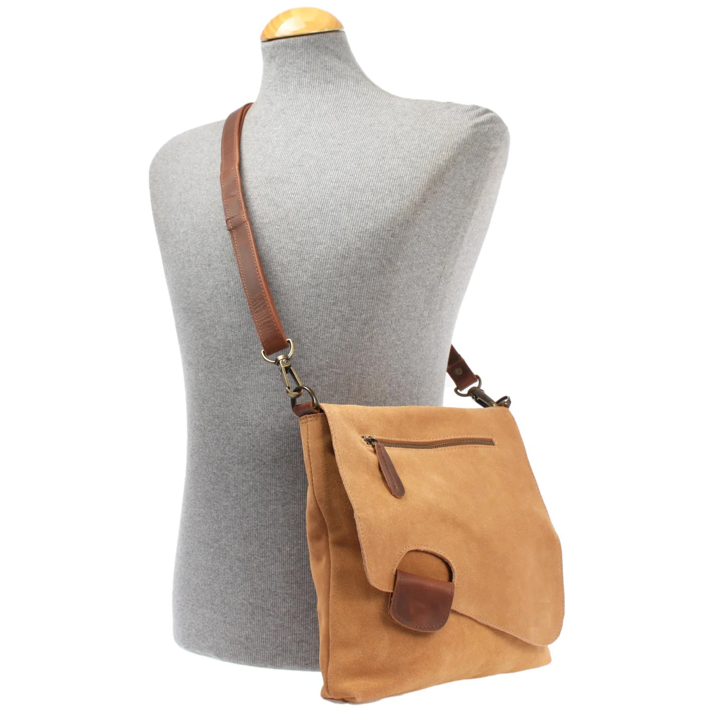 Women's Multicolor Suede and Leather Shoulder Bag