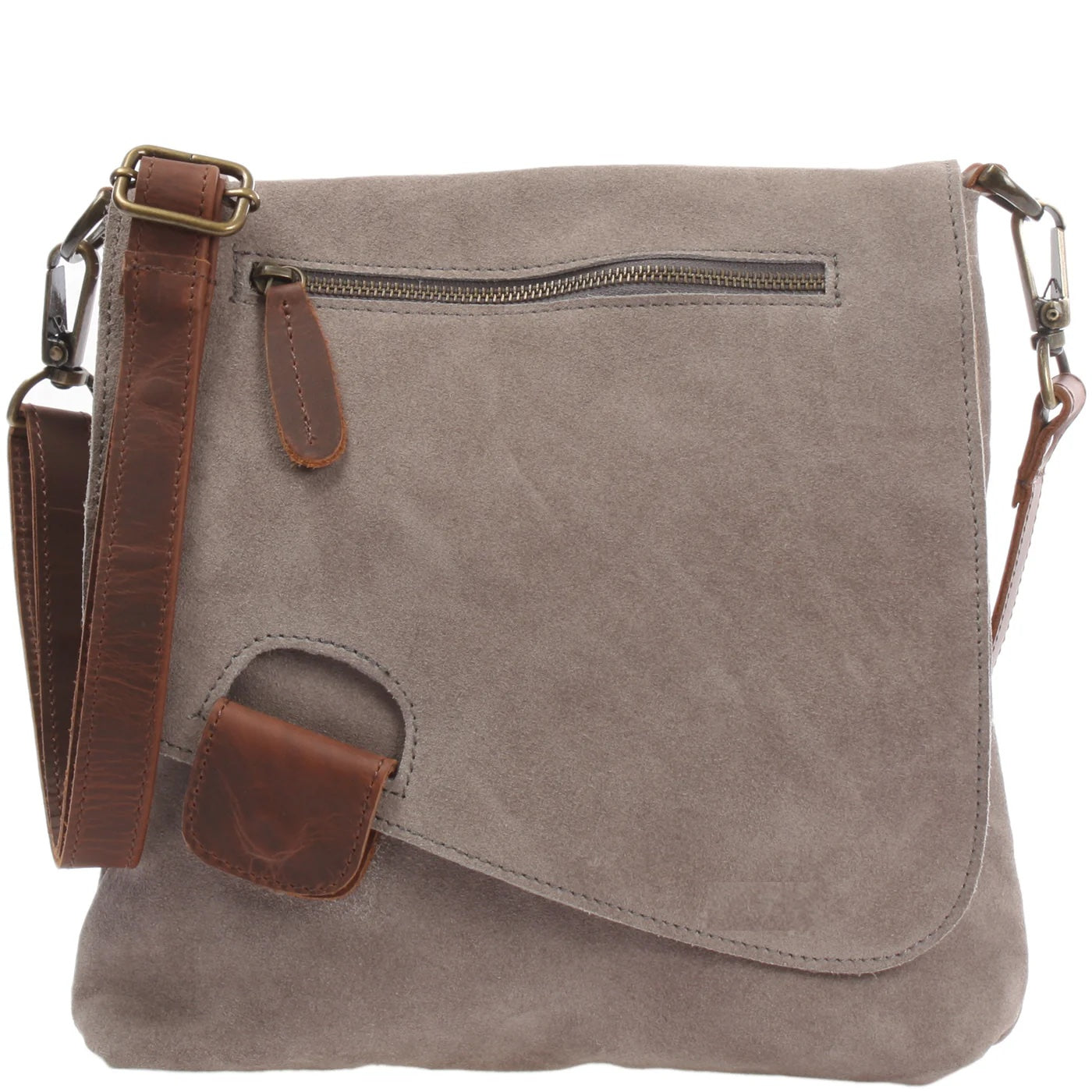 Women's Multicolor Suede and Leather Shoulder Bag