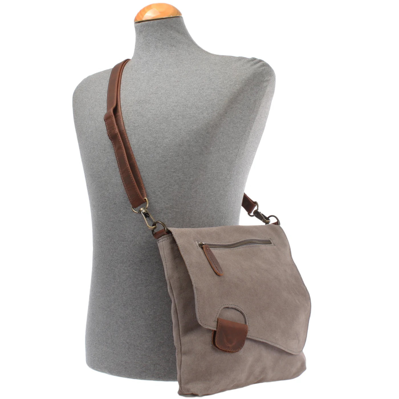 Women's Multicolor Suede and Leather Shoulder Bag