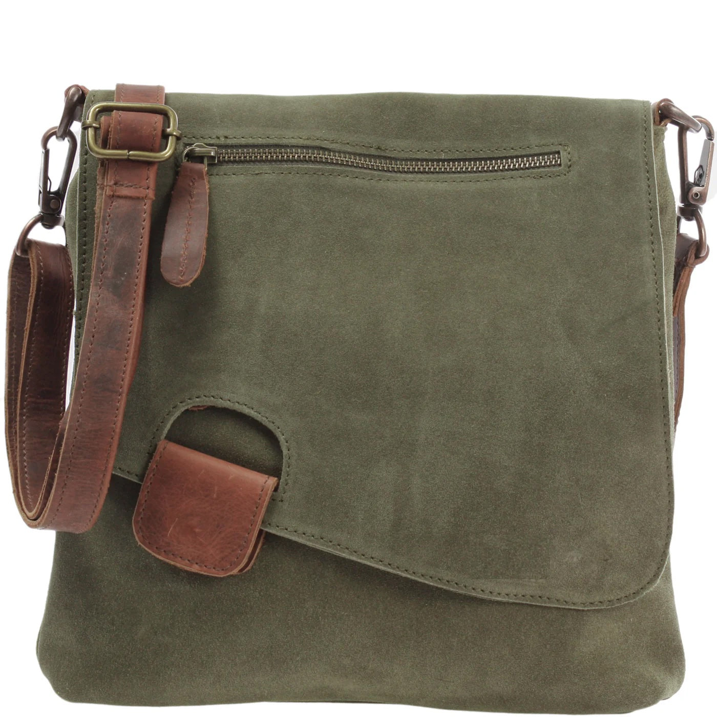 Women's Multicolor Suede and Leather Shoulder Bag