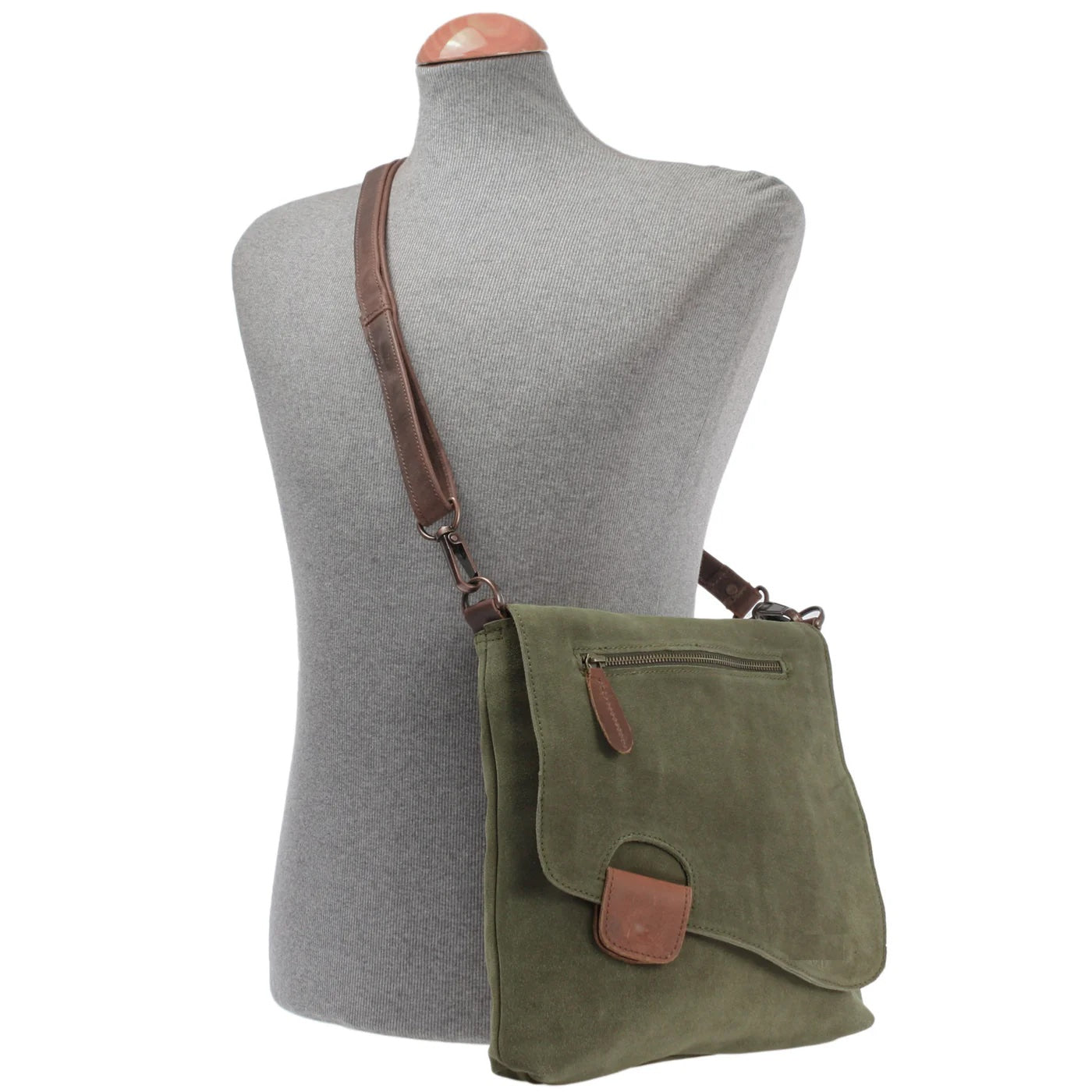 Women's Multicolor Suede and Leather Shoulder Bag