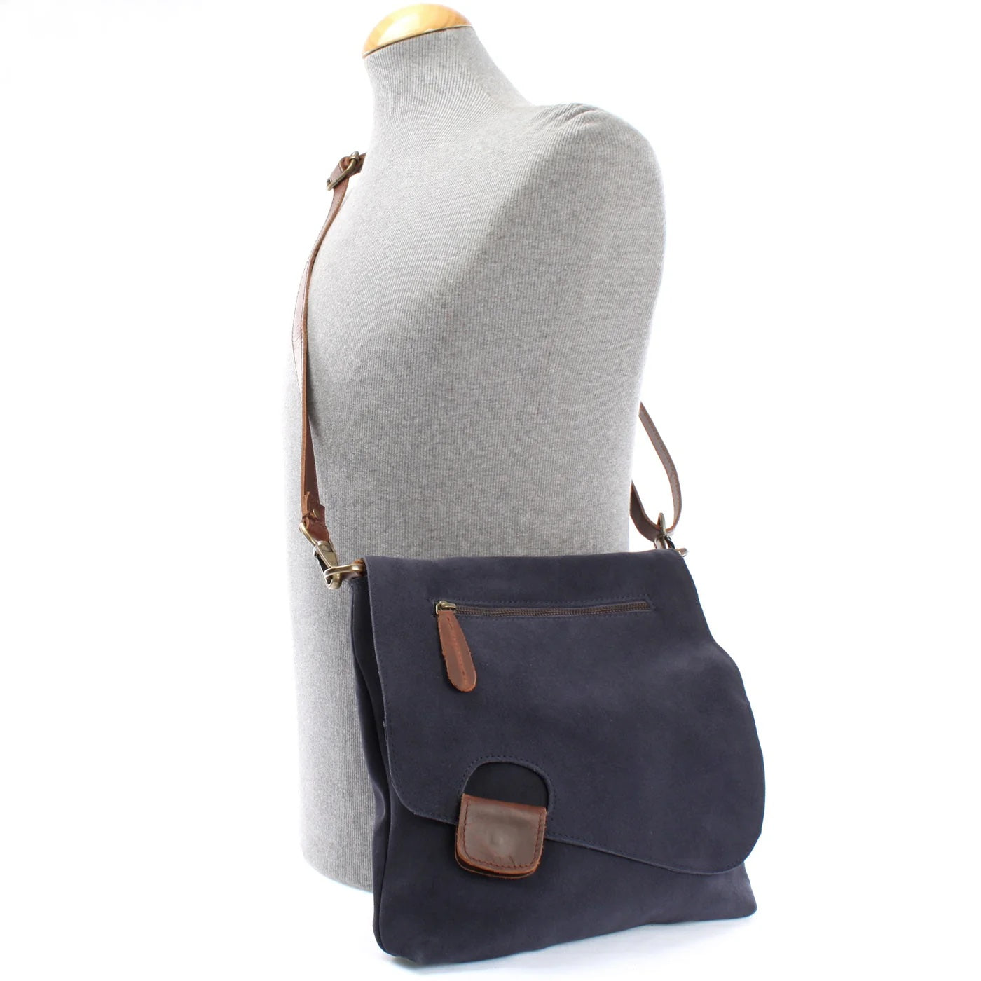 Women's Multicolor Suede and Leather Shoulder Bag