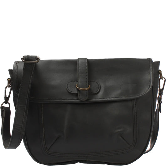 Waxed Cowhide Leather Shoulder Bag