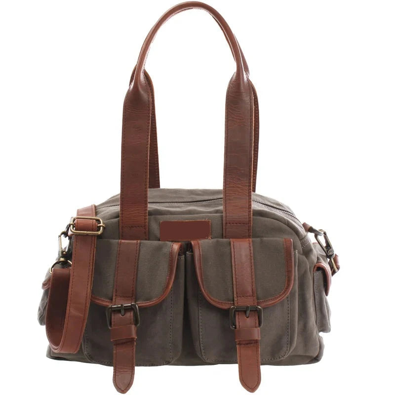 Canvas & Leather Tote Bag - Durable & Functional