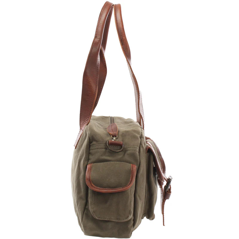 Canvas & Leather Tote Bag - Durable & Functional