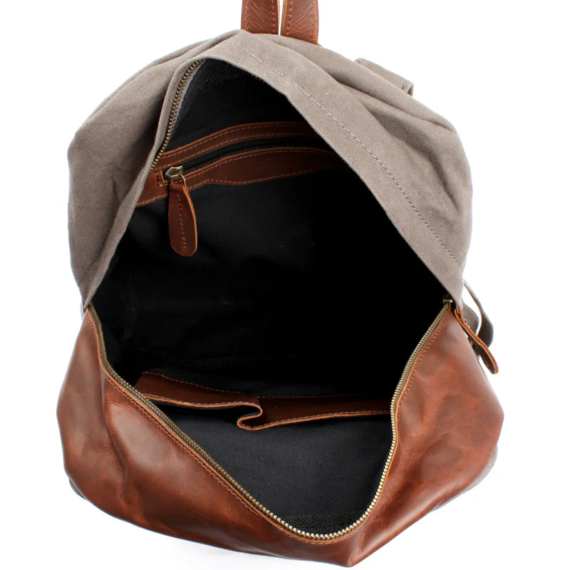 Versatile Canvas and Leather Unisex Bag