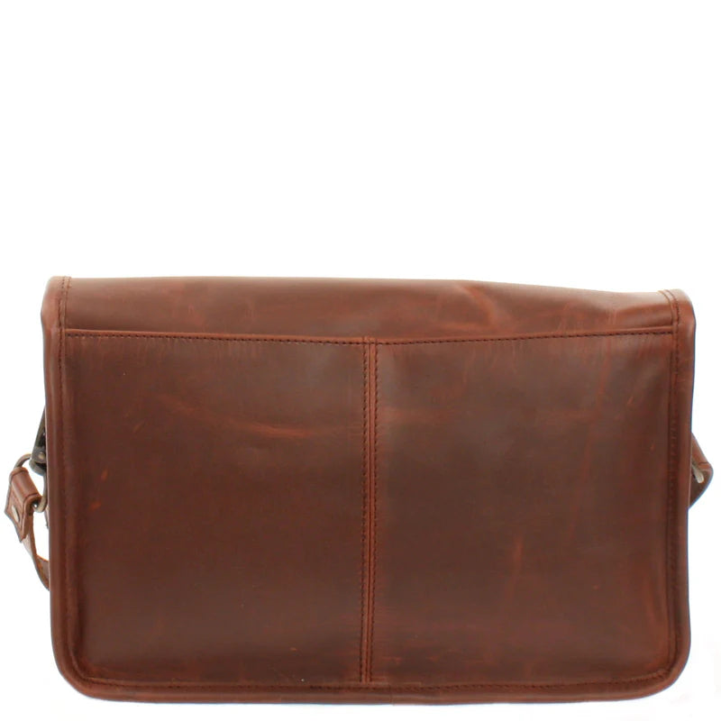 Waxed Cowhide Leather Shoulder Bag - Ladies' Compact & Functional