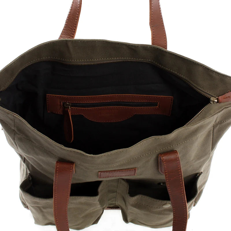 Canvas & Leather Shopper Bag - Ladies’ Durable & Versatile