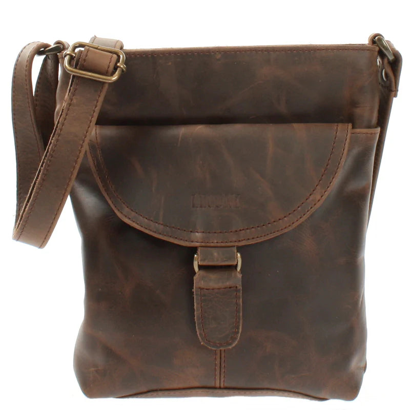 Soft Cowhide Leather Shoulder Bag - Compact & Secure